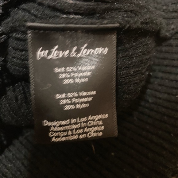 For Love and Lemons Nina V Neck Plunge Rib Knit Cardigan - Picture 7 of 8